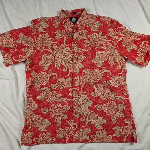 Reyn Spooner Kloth Mens Size XL Red Floral Button Front Shirt Aloha Hawaiian - Picture 1 of 9